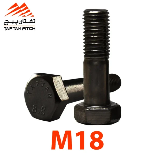 شش گوش آچاری فولادی خشکه M18 din931 نیم دنده تفتان پیچ 1 | تفتان پیچ